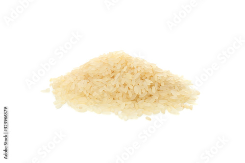 Heap of rice isolated on white background