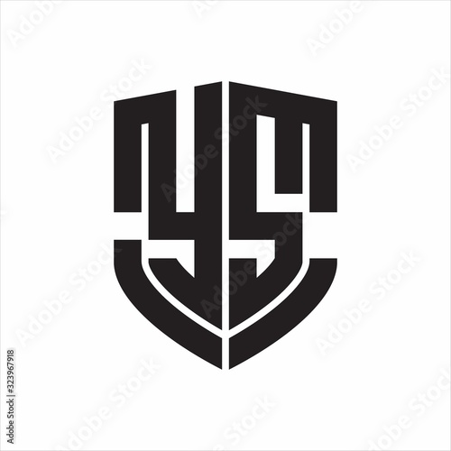 YS Logo monogram with emblem shield shape design isolated on white background