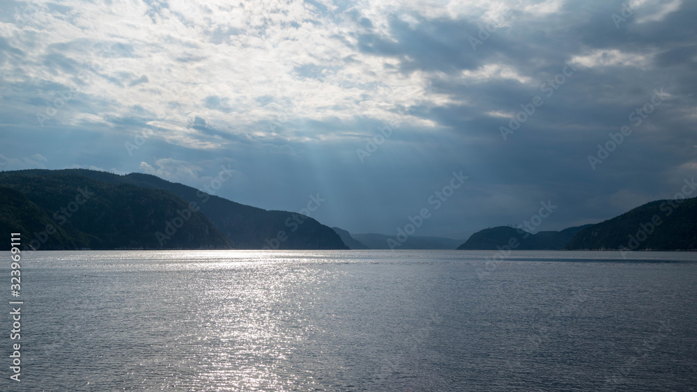 landscape photography of the Gaspé Peninsula in Quebec. Photograph of a lake with trees. Mountain with lake and trees landscape photography of the Gaspé Peninsula in Quebec. Photograph of a lake with trees. Mountain with lake and trees