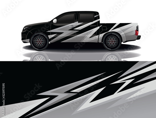 truck car decal wrap design vector