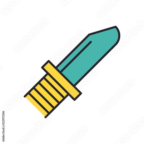 knife weapon military force line and fill style icon