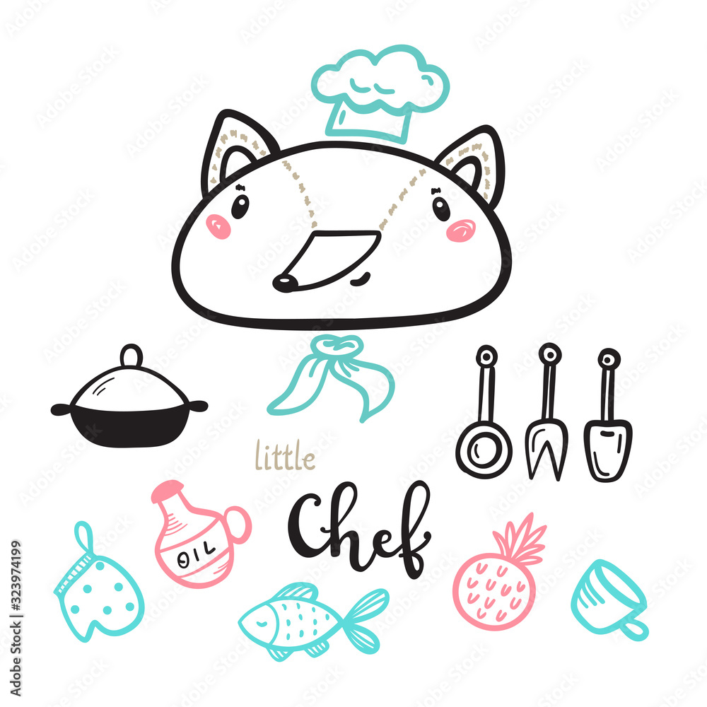 T shirt Print Design for Kids with Little Cute Fox and 