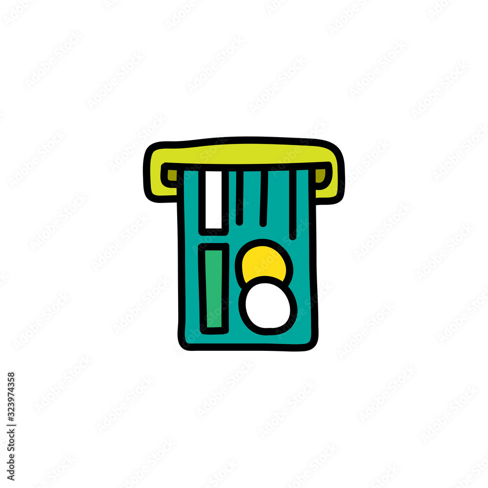 credit card doodle icon, vector illustration credit card doodle icon, vector illustration