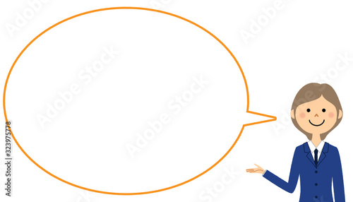 説明する学生　ふきだし