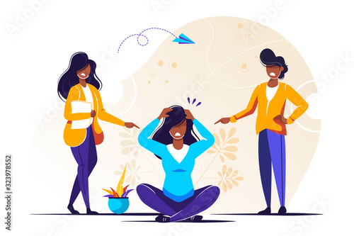 Vector illustration, the problem of bullying