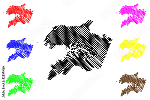 Foto Quinara Region (Republic of Guinea-Bissau, Regions of Guinea Bissau) map vector