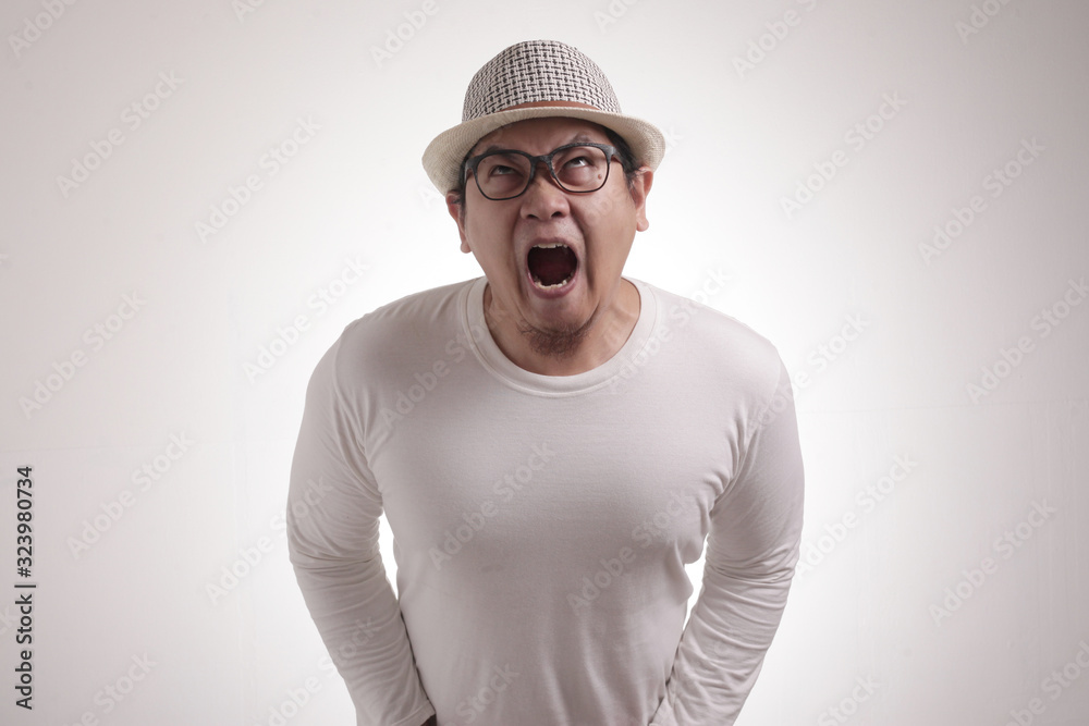 Young Man Shouting, Anger Gesture
