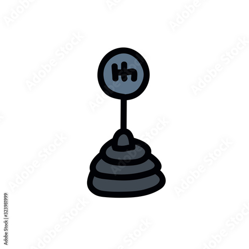 gear shift knob doodle icon, vector illustration