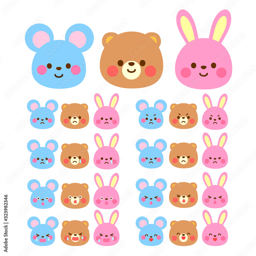 Obraz premium 動物の表情セット