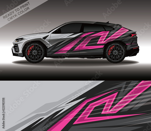 Car wrap decal design vector  custom livery race rally car vehicle sticker and tinting.