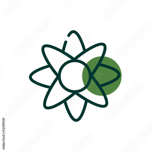 Isolated natural flower half line half color style icon vector design