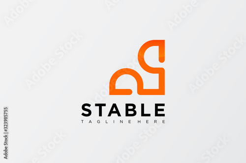 Abstract Horse Symbol Letter S Stable Logo. Flat Vector Logo Design Template Element