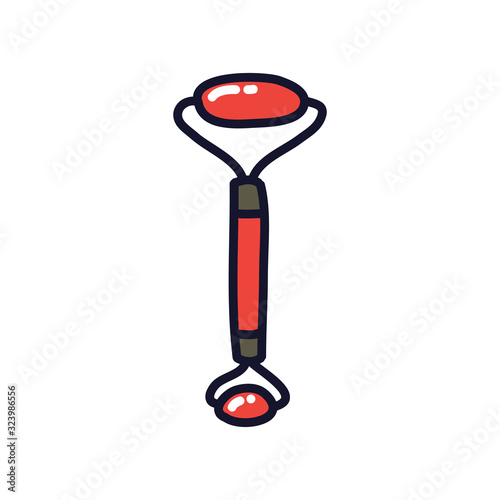 facial massager doodle icon, vector illustration