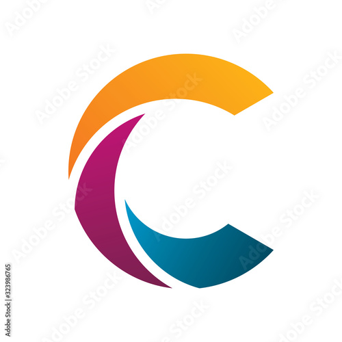creative color letter c group logo design photo