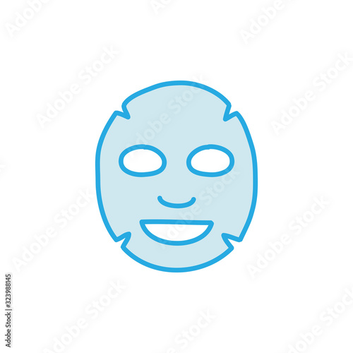 face sheet mask doodle icon, vector illustration