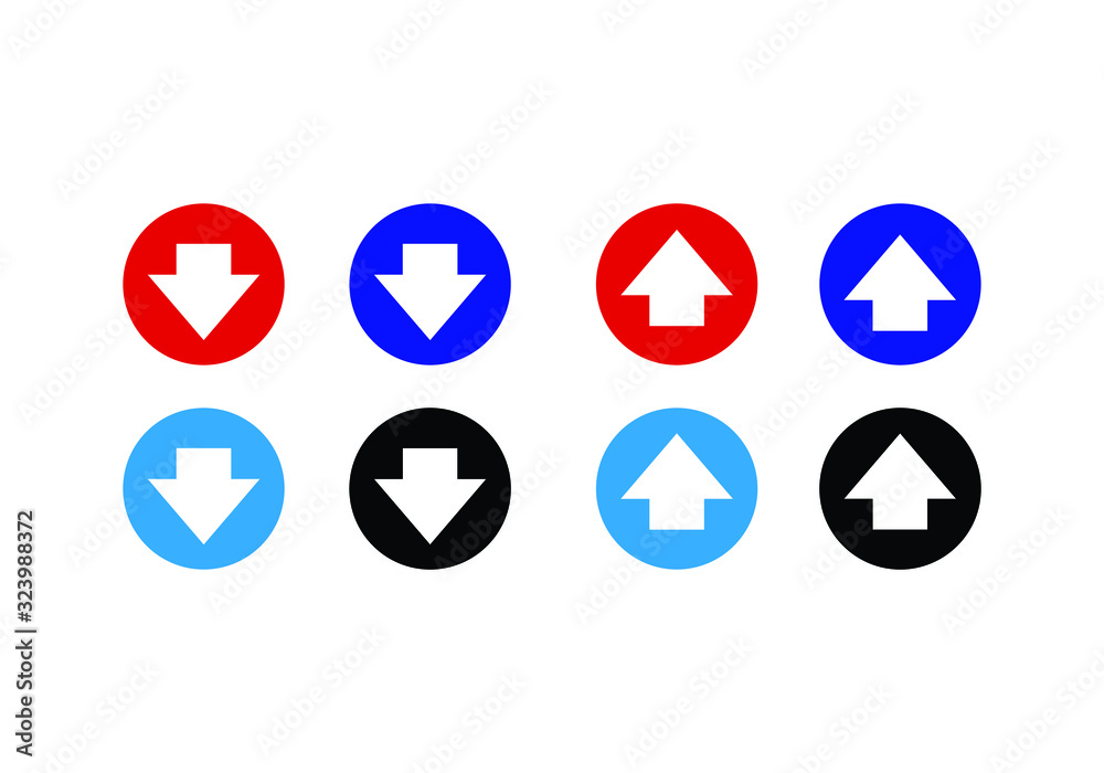 Modern Download and Upload Icons set, Flat icons design Modern Download and Upload Icons set, Flat icons design