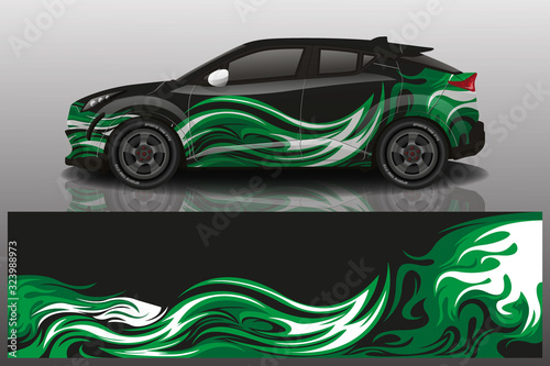 sport car decal wrap design vector