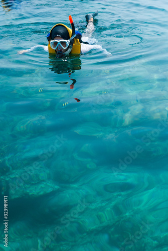 snorkeling in the sea