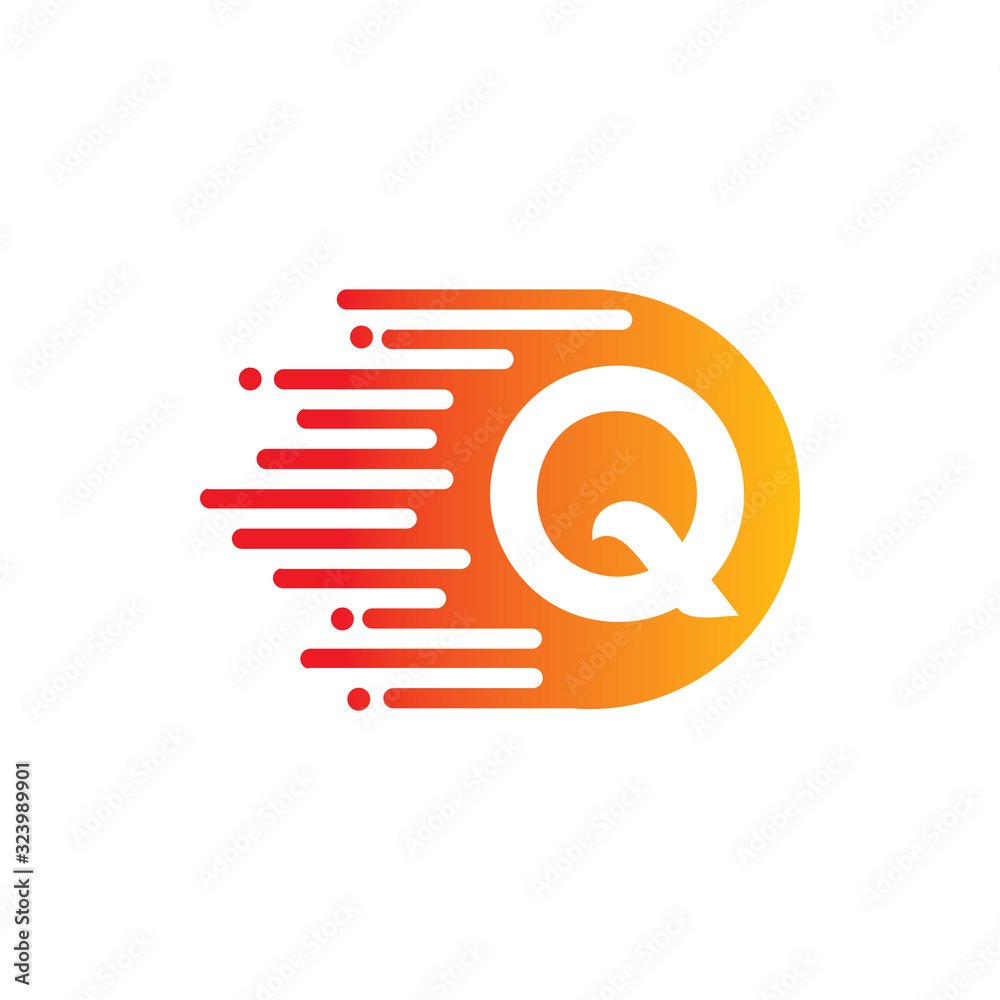 letter q motion delivery fast speed color logo design letter q motion delivery fast speed color logo design