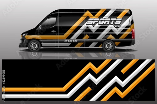 van car decal wrap design vector
