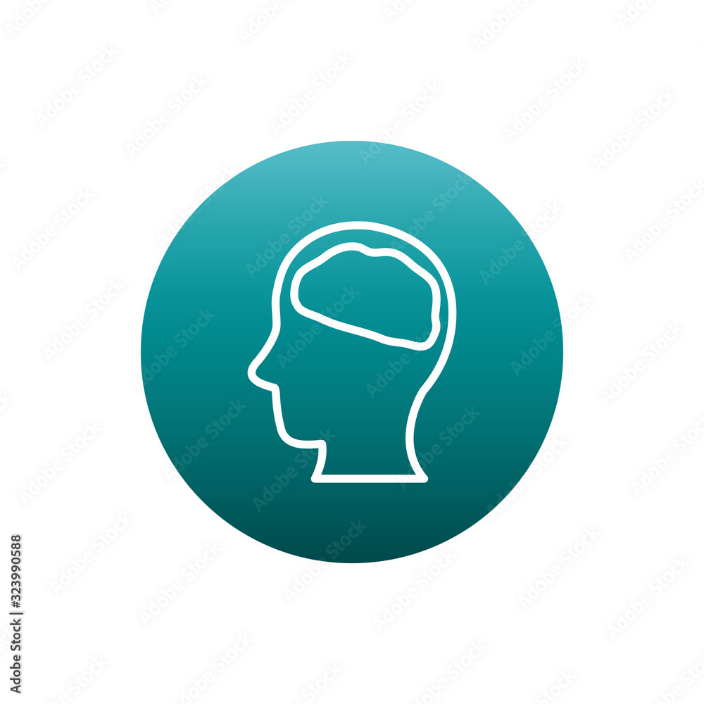 Isolated human brain block gradient style icon vector design Isolated human brain block gradient style icon vector design