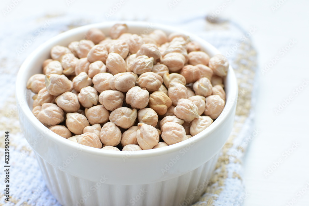 Dried chickpeas (Cicer arietinum) in containers Dried chickpeas (Cicer arietinum) in containers
