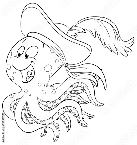 Niedlicher Tintenfisch - Vektor-Illustration