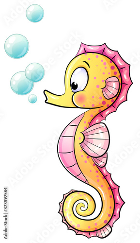 Niedliches Seepferdchen - Vektor-Illustration