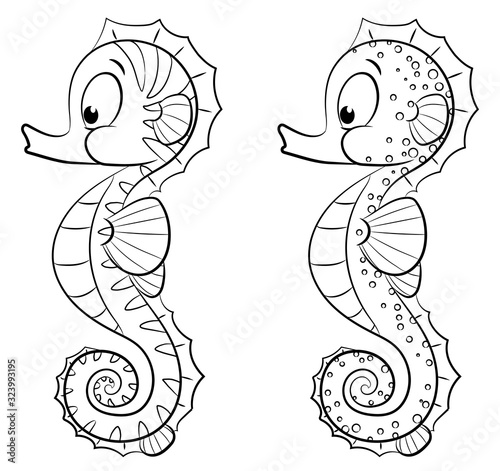 Niedliche Seepferdchen - Vektor-Illustration