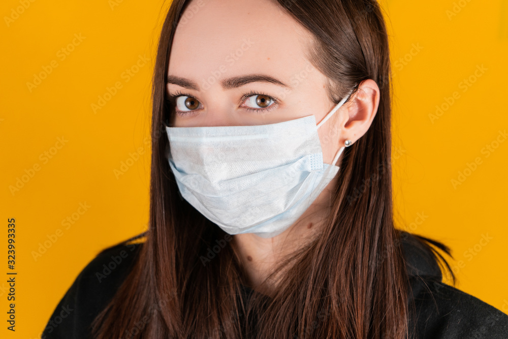 Girl in a medical mask. coronavirus. Health Protection Methods Girl in a medical mask. coronavirus. Health Protection Methods