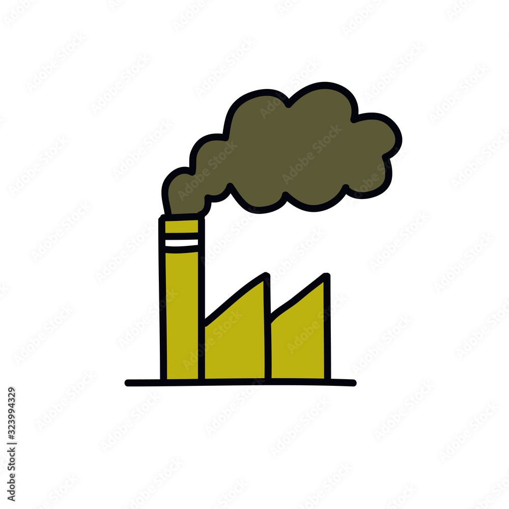 factory doodle icon, vector illustration factory doodle icon, vector illustration