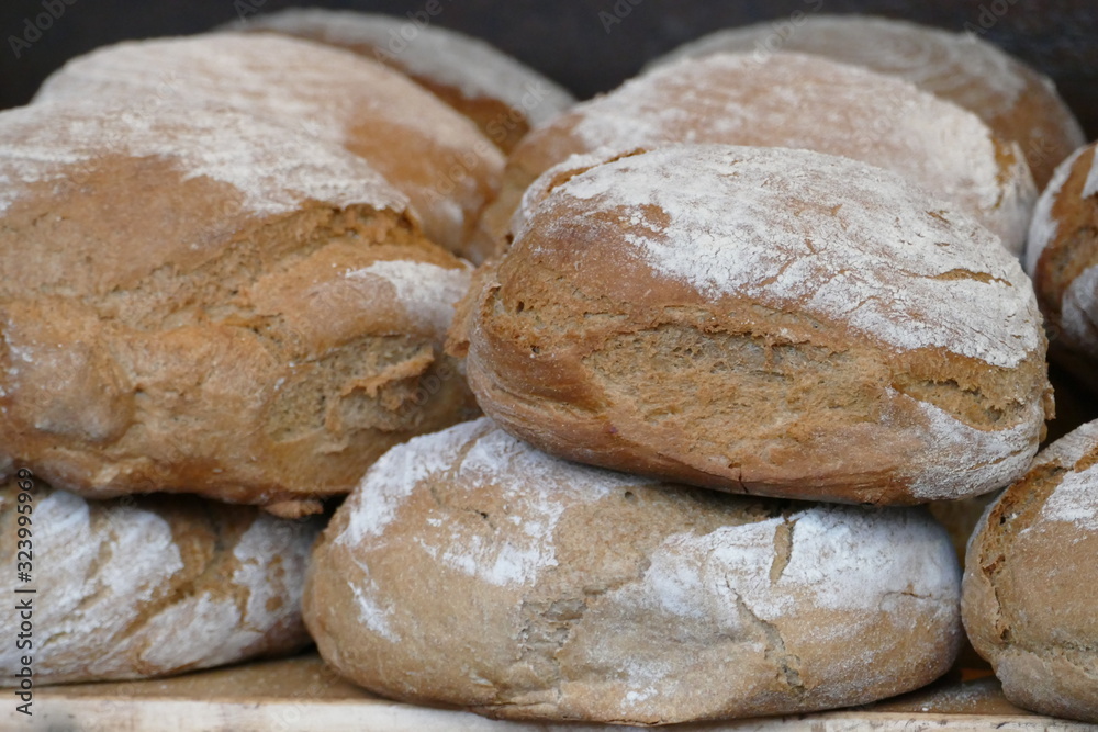 Roggenbrot auf Stapel