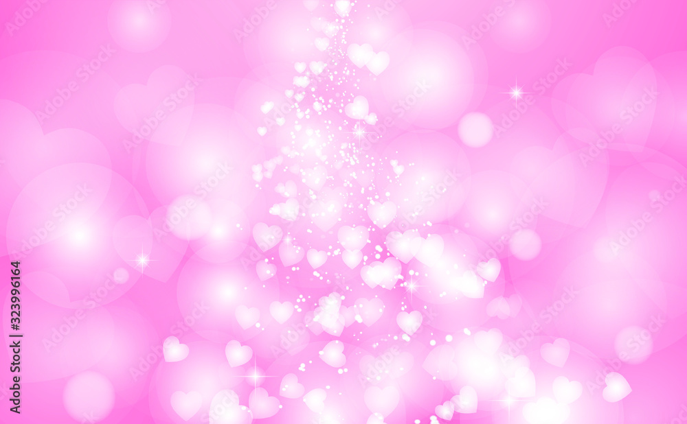 Heart shaped bokeh on a pink background, Valentine background, Vector illustration Heart shaped bokeh on a pink background, Valentine background, Vector illustration