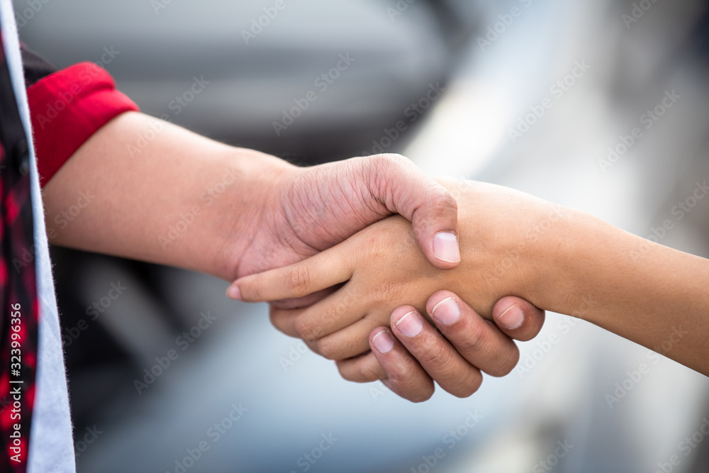Join hands to show cooperation Join hands to show cooperation