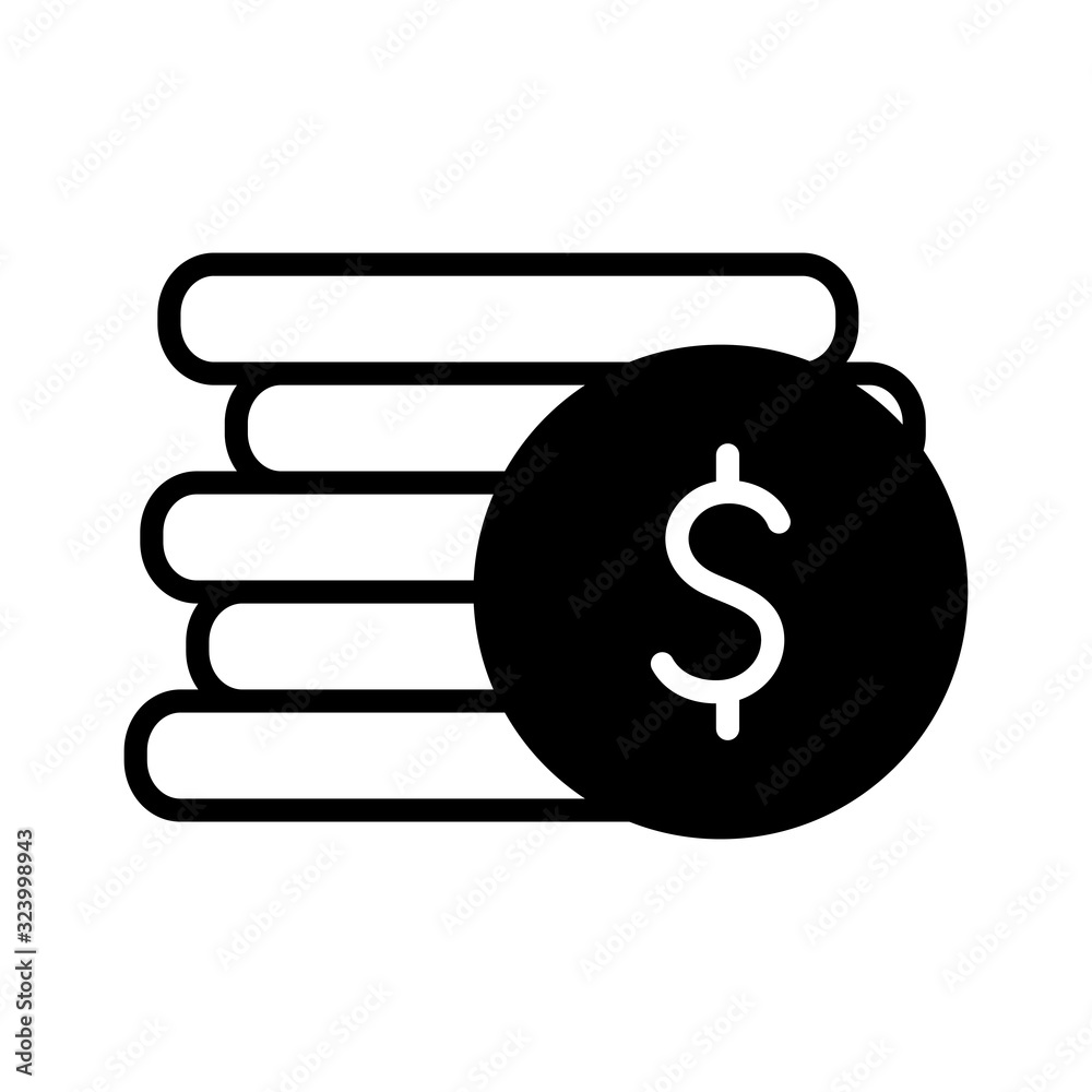 Isolated money coins silhouette style icon vector design Isolated money coins silhouette style icon vector design