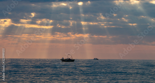 Summer hot evening on the Black Sea in Sochi