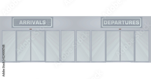 Arrival and departures sliding door. vector