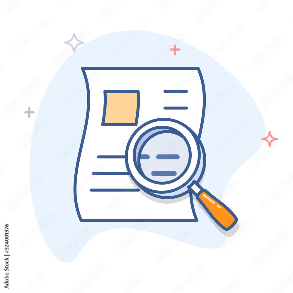 Search document outline vector icon. Search document outline vector icon.
