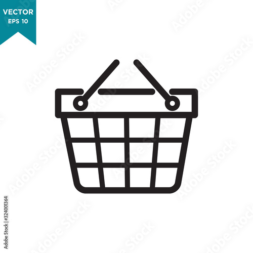 shopping basket vector icon in trendy flat design 