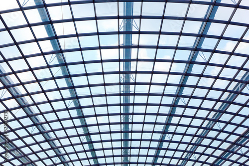Large  modern glass roof. New solutions for panoramic glazing.