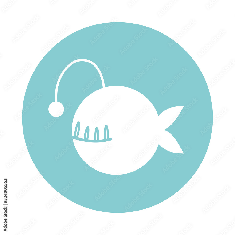 Isolated fish block style icon vector design