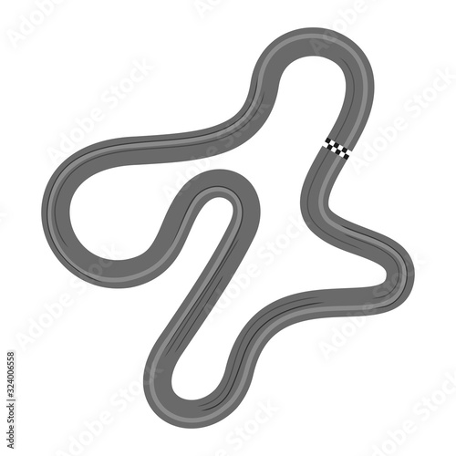 Race track on white background, vector illustration