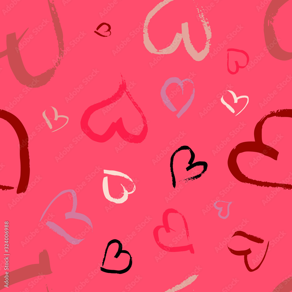 Seamless pattern with hand drawn hearts Seamless pattern with hand drawn hearts
