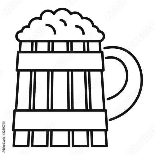 Pint kvass icon. Outline pint kvass vector icon for web design isolated on white background