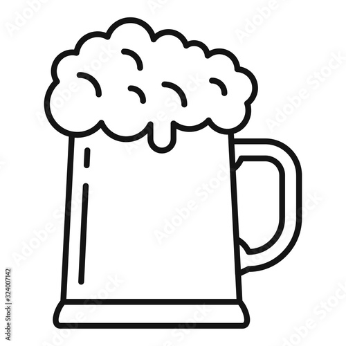 Wood kvass mug icon. Outline wood kvass mug vector icon for web design isolated on white background