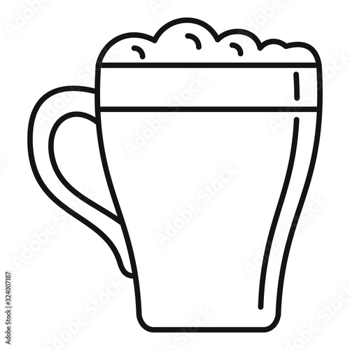 Kvass glass icon. Outline kvass glass vector icon for web design isolated on white background