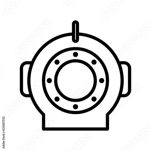 Isolated diver helmet silhouette style icon vector design