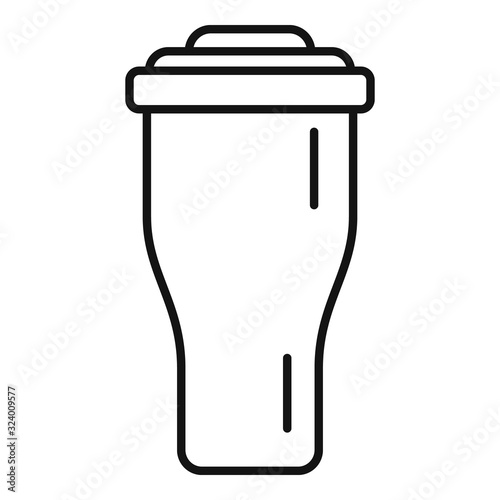 Hot thermo cup icon. Outline hot thermo cup vector icon for web design isolated on white background