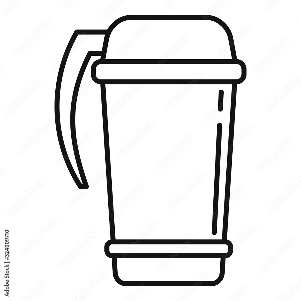 Coffee thermo cup icon. Outline coffee thermo cup vector icon for web design isolated on white background Coffee thermo cup icon. Outline coffee thermo cup vector icon for web design isolated on white background