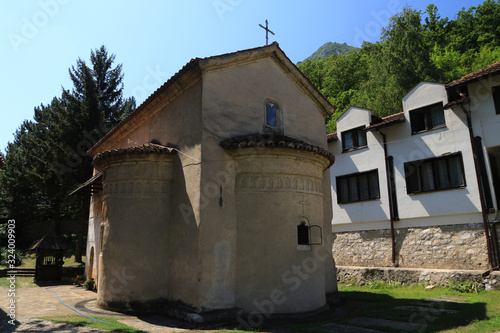 Saint Nicholas the Miracleworker, one of Ovcar–Kablar Monasteries in Canyon of Western Morava River, Serbia photo